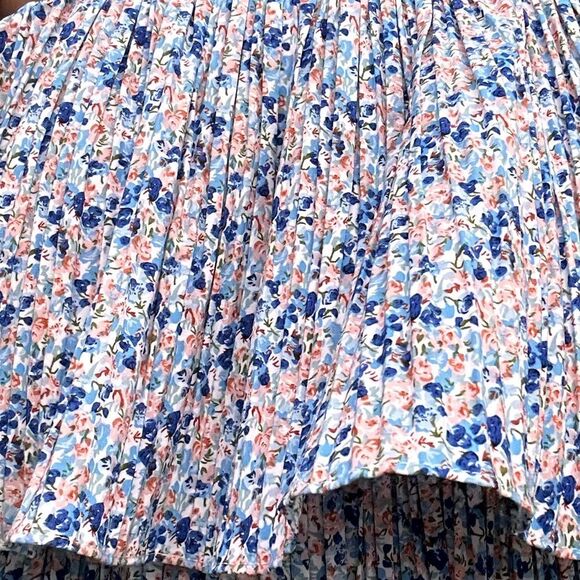 833. NWT Kookkai Spaghetti Ruffle Pleated Ditsy Floral Summer Maxi Pantsuit - Picture 7 of 7